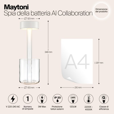 Аккумуляторный светильник Maytoni AI Collaboration MOD229TL-L3W3K1