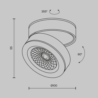 Потолочный светильник Technical C022CL-12W4K-W-1