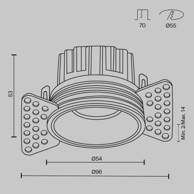 Встраиваемый светильник Technical DL058-7W2.7K-TRS-W