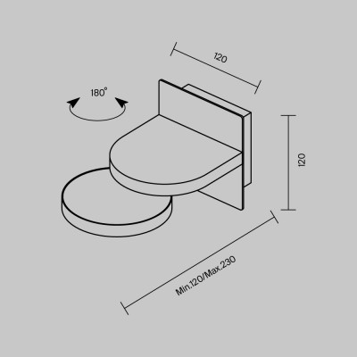 Настенный светильник (бра) Maytoni Flap MOD354WL-L12B3K