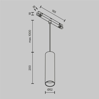 Трековый подвесной светильник Technical TR041-2-12W3K-B