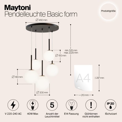 Подвесной светильник Maytoni Basic form MOD321PL-05B