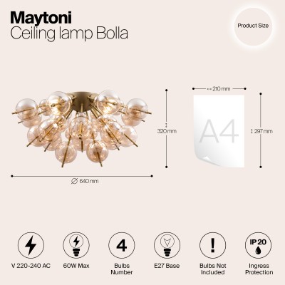 Потолочный светильник Maytoni Bolla MOD133CL-04BS