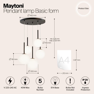 Подвесной светильник Maytoni Basic form MOD321PL-05B