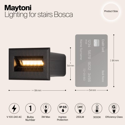 Подсветка для лестниц  Maytoni Outdoor Bosca O045SL-L3B3K