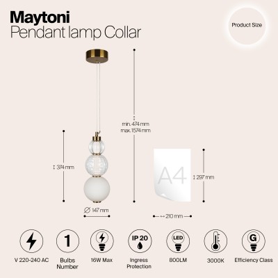 Подвесной светильник Maytoni Collar P069PL-L16G3K