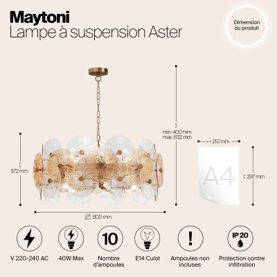 Подвесной светильник Maytoni Aster MOD007PL-10G