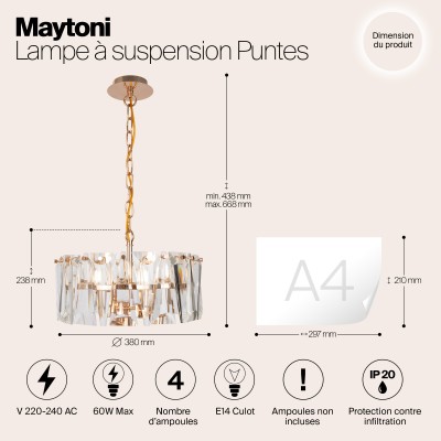 Подвесной светильник Maytoni Puntes MOD043PL-04G