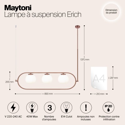 Подвесной светильник Maytoni Erich MOD221PL-03BS