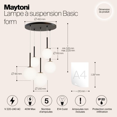 Подвесной светильник Maytoni Basic form MOD321PL-05B