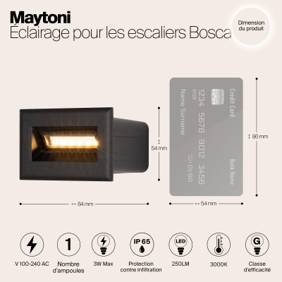 Подсветка для лестниц  Maytoni Outdoor Bosca O045SL-L3B3K