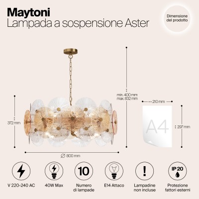 Подвесной светильник Maytoni Aster MOD007PL-10G