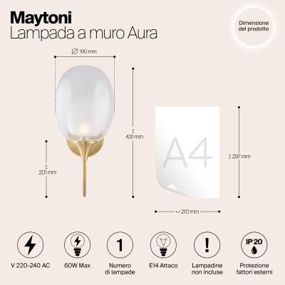 Настенный светильник (бра) Maytoni Aura MOD016WL-01BS