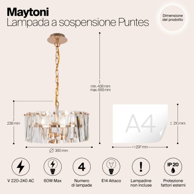 Подвесной светильник Maytoni Puntes MOD043PL-04G