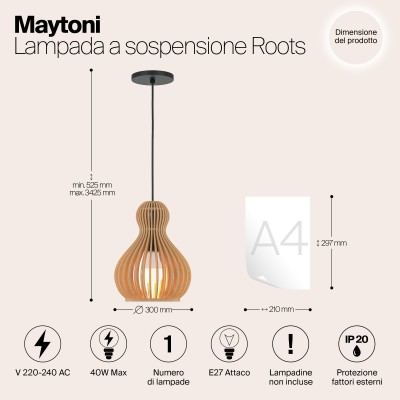 Подвесной светильник Maytoni Roots MOD192PL-01W1