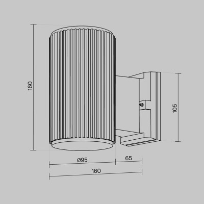 Настенный светильник (бра)  Maytoni Outdoor Rando O419WL-01B