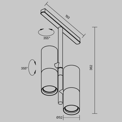 Трековый светильник Technical TR005-4-2X12W-DS-BW