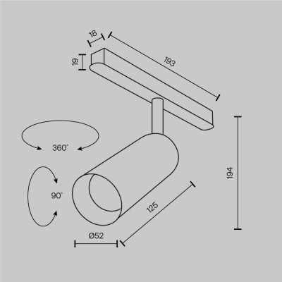 Трековый светильник Technical TR032-4-12W3K-M-DS-BBS