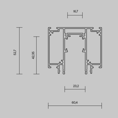 Шинопровод встраиваемый для натяжного потолка Technical TRX034D-422W