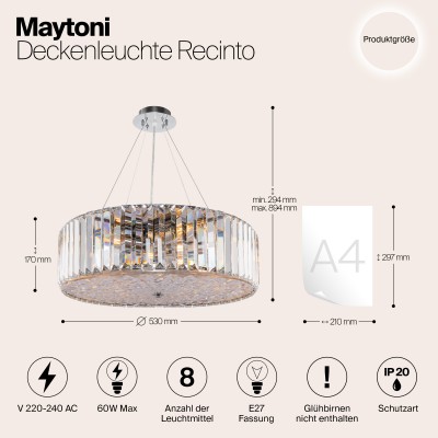 Потолочный светильник Maytoni Recinto MOD080CL-08CH