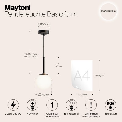 Подвесной светильник Maytoni Basic form MOD321PL-01B