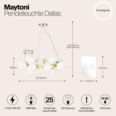 Подвесной светильник Maytoni Dallas MOD545PL-25BS