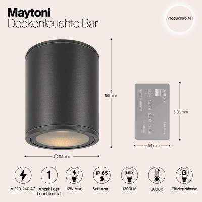 Потолочный светильник  Maytoni Outdoor Bar O306CL-L12GF