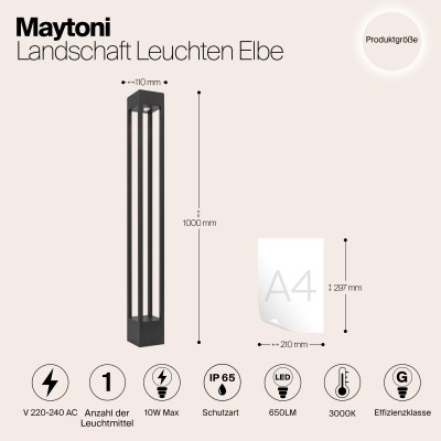 Ландшафтный светильник  Maytoni Outdoor Elbe O424FL-L10GF