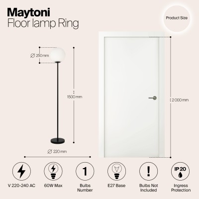 Напольный светильник (торшер) Maytoni Ring MOD013FL-01B