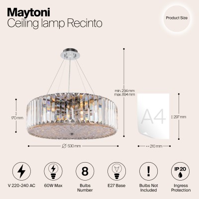 Потолочный светильник Maytoni Recinto MOD080CL-08CH