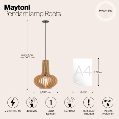 Подвесной светильник Maytoni Roots MOD193PL-01W1