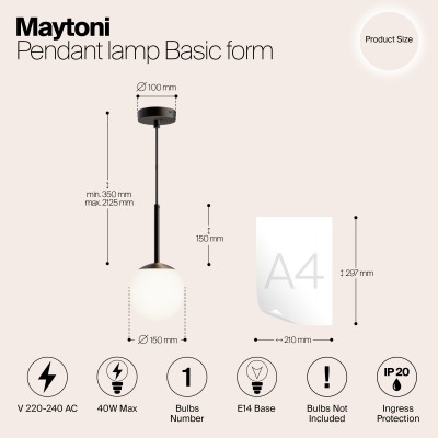 Подвесной светильник Maytoni Basic form MOD321PL-01B