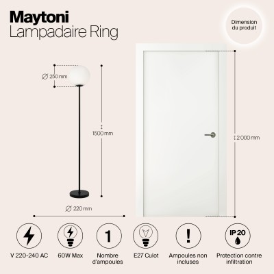 Напольный светильник (торшер) Maytoni Ring MOD013FL-01B