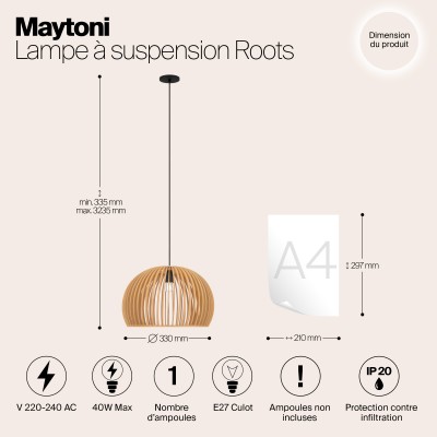 Подвесной светильник Maytoni Roots MOD195PL-01W