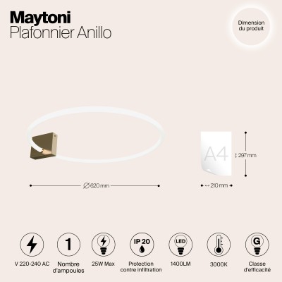 Потолочный светильник Maytoni Anillo MOD315CL-L25G3K