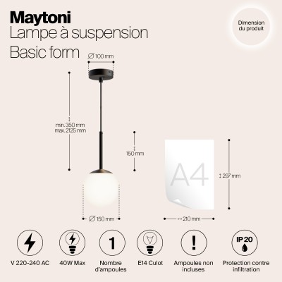 Подвесной светильник Maytoni Basic form MOD321PL-01B