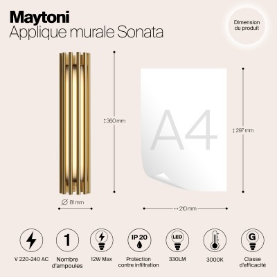 Настенный светильник (бра) Maytoni Sonata MOD410WL-L12BS3K