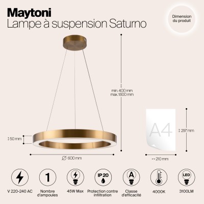 Подвесной светильник Maytoni Saturno MOD415PL-L45BS4K