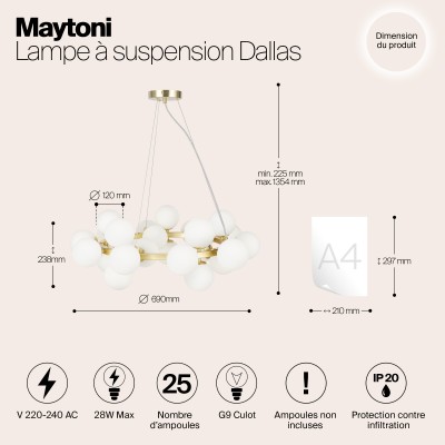 Подвесной светильник Maytoni Dallas MOD545PL-25BS