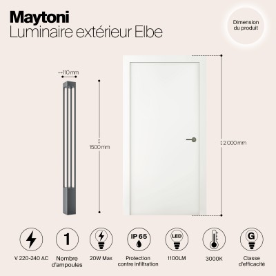 Садово-парковый светильник  Maytoni Outdoor Elbe O424FL-L20GF