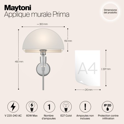 Настенный светильник (бра) Maytoni Prima Z034WL-01CH