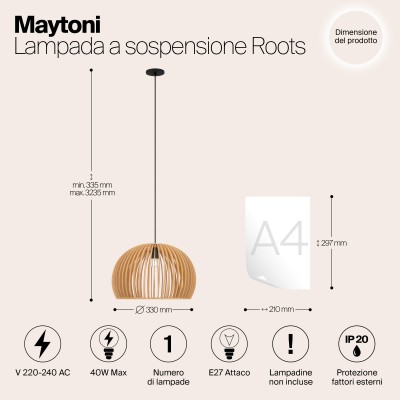 Подвесной светильник Maytoni Roots MOD195PL-01W