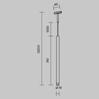 Трековый подвесной светильник Technical TR191-1-3W4K-M-BW