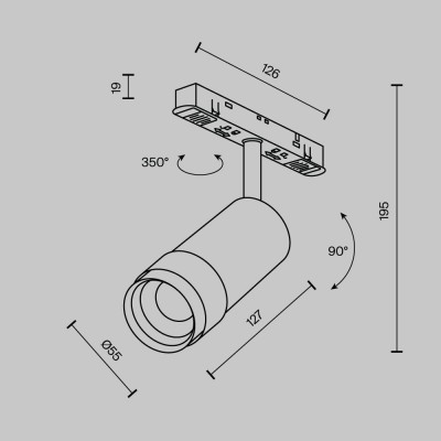 Трековый светильник Technical TR211-1-12W4K-Z-B