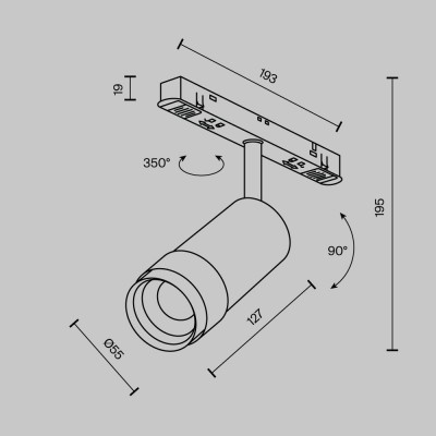 Трековый светильник Technical TR212-1-12WTW-DD-Z-B