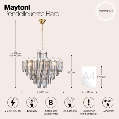 Подвесной светильник Maytoni Flare DIA200PL-08G