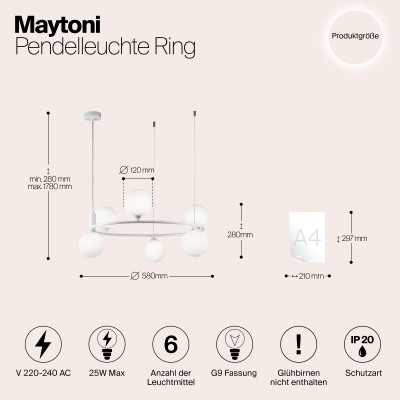 Подвесной светильник Maytoni Ring MOD013PL-06W