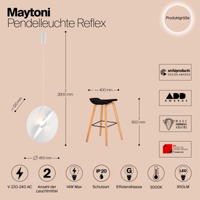 Подвесной светильник Maytoni Reflex MOD154PL-L6W3K