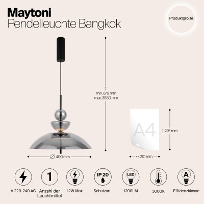 Подвесной светильник Maytoni Bangkok MOD185PL-L6B3K6