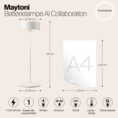 Аккумуляторный светильник Maytoni AI Collaboration MOD229TL-L3W3K2